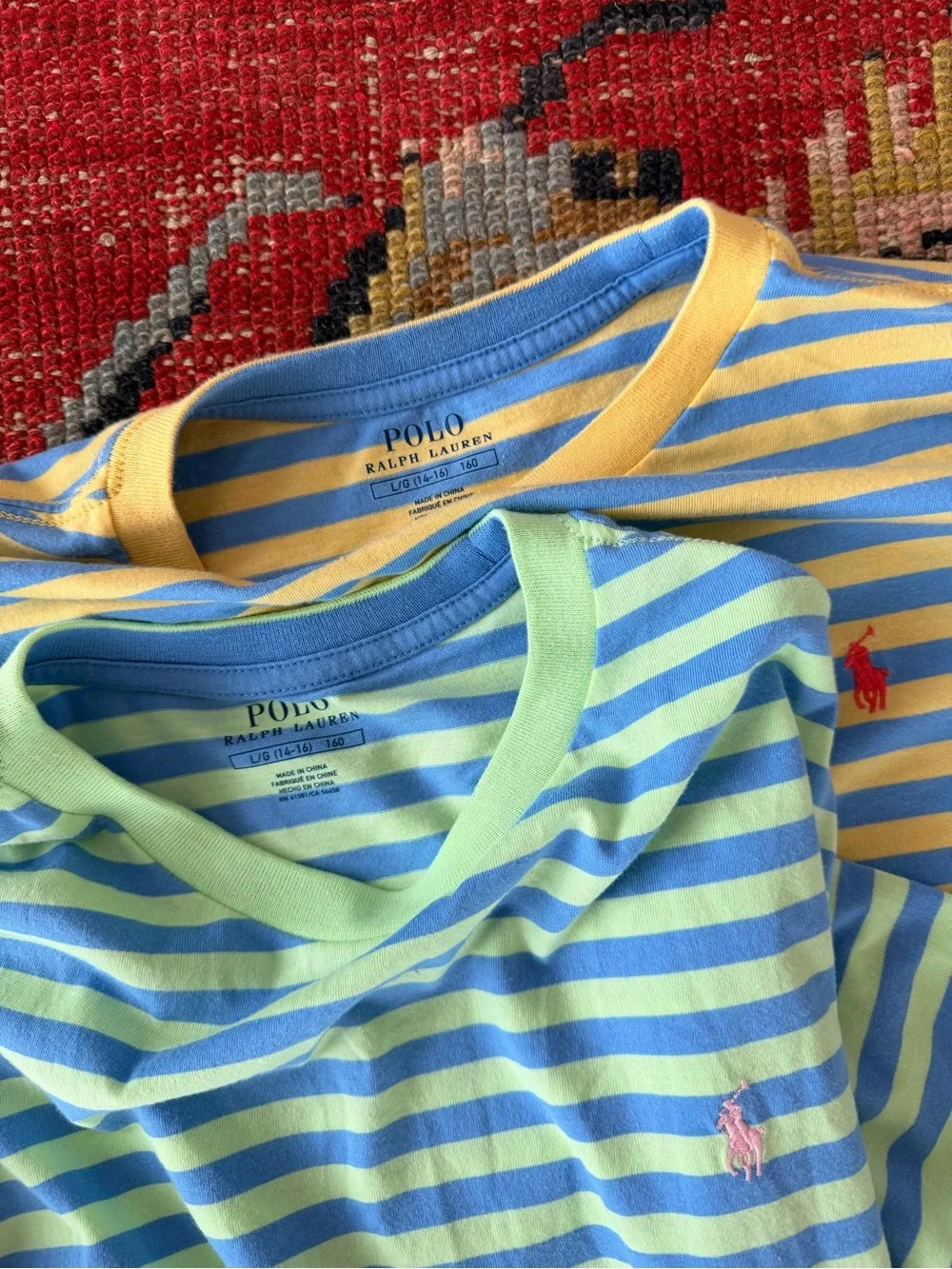 Ralph Lauren Boys Striped Short Sleeve Tees Size Large